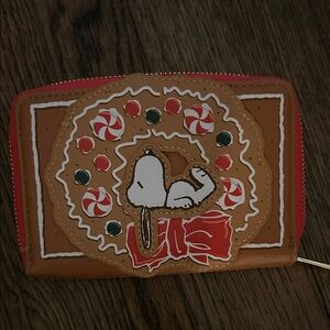 Lounged Gingerbread Themed Wallet with Snoopy Design